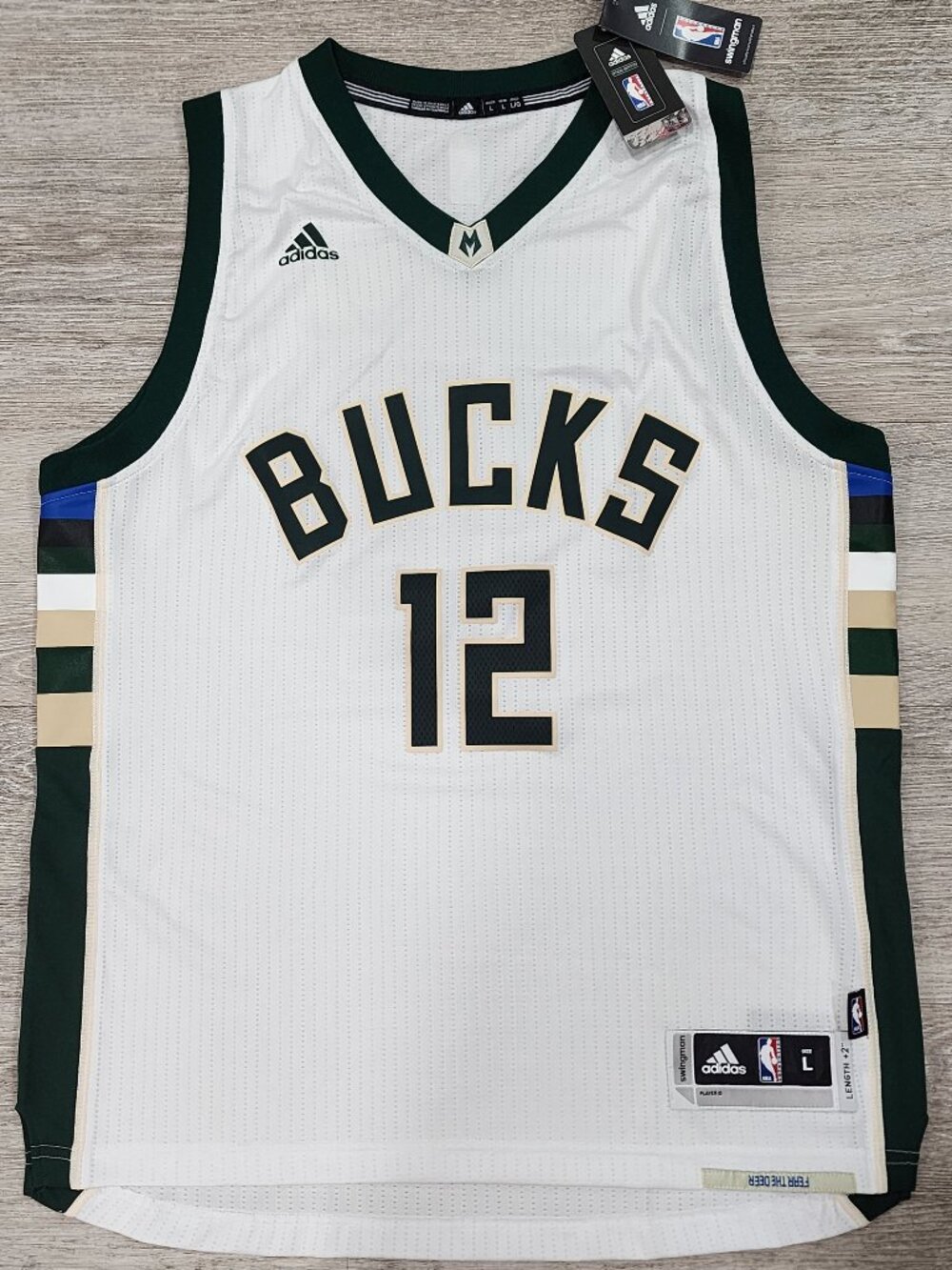 Adidas Swingman 2015-2016 NBA Bucks Jabari Parker #12 Jersey Men's L NWT